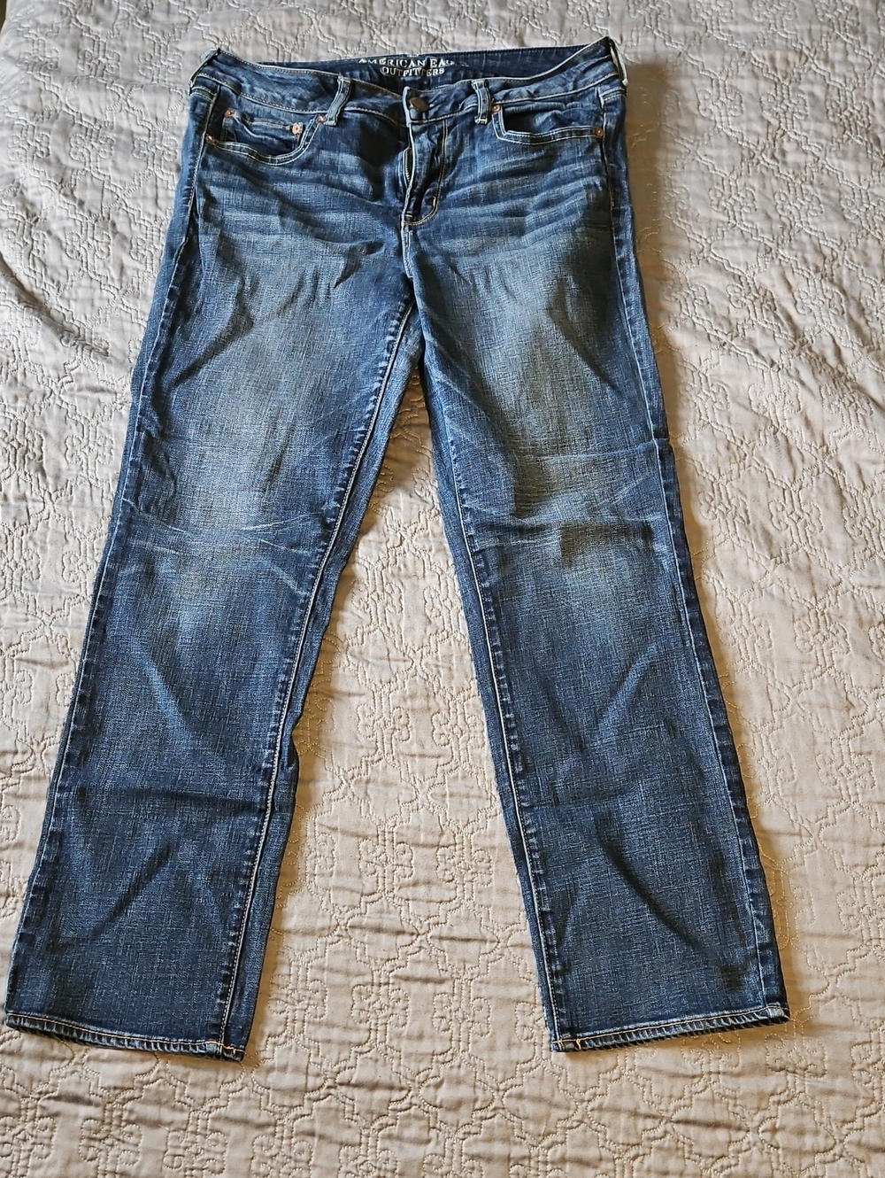 American Eagle Outfitters Medium Blue Straight-Leg Jeans